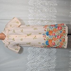 Vintage Made in USA Floral Nightgown Cover/Robe size Small